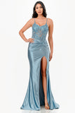 LA SCALA Sequin Lace Satin Twist Evening Gown 26011