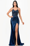 LA SCALA Sequin Lace Satin Twist Evening Gown 26011