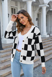 Angel Wings Button-Up V-Neck Dropped Shoulder Cardigan - Rosa Apparel