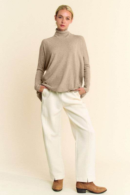 Davi & Dani Turtleneck Long Sleeve Knit Top Sweater - Rosa Apparel