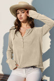 Double Take Full Size Notched Thumbhole Long Sleeve T-Shirt - Rosa Apparel