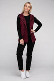 Zenana Drawstring Waist Sleeveless Military Hoodie Vest - Rosa Apparel