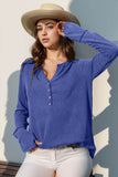 Double Take Full Size Notched Thumbhole Long Sleeve T-Shirt - Rosa Apparel