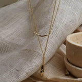 2 Pcs Set Waterdrop Irregular Necklaces - Rosa Apparel
