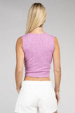 Zenana Casual Ribbed Scoop Neck Cropped Sleeveless Top - Rosa Apparel