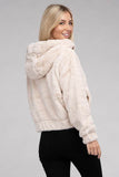 Ambiance Fluffy Zip-Up Teddy Sweater Hoodie - Rosa Apparel
