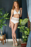 Davi & Dani Solid Bikini Set With Pompom - Rosa Apparel