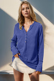 Double Take Full Size Notched Thumbhole Long Sleeve T-Shirt - Rosa Apparel