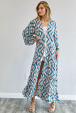 Davi & Dani Printed Long Sleeve Loose Kimono - Rosa Apparel