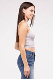 Zenana Casual Washed Ribbed Cropped V-Neck Sleevless Tank Top - Rosa Apparel