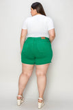Judy Blue Full Size Tummy Control Garment Dyed Denim Shorts Style #: 150283 - Rosa Apparel