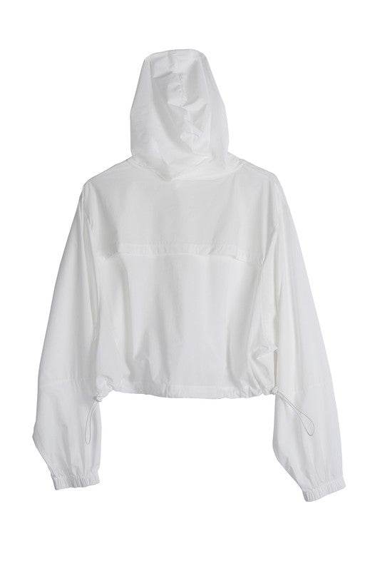 Lilou Long Sleeves Front Zipper Windbreaker With Hood - Rosa Apparel