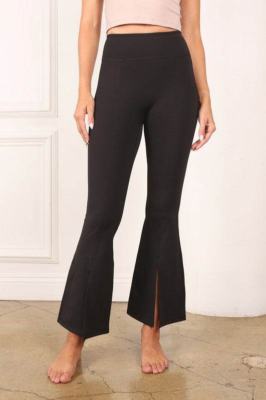 Lilou Casual Flutter Solid Strech Leggings - Rosa Apparel