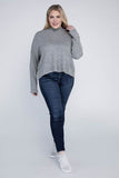 Ambiance Plus Drop Shoulder Long Sleeve Mock Neckline Sweater - Rosa Apparel