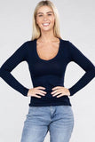 Ambiance Essential V-Neck Long Sleeve Polo T-Shirt - Rosa Apparel