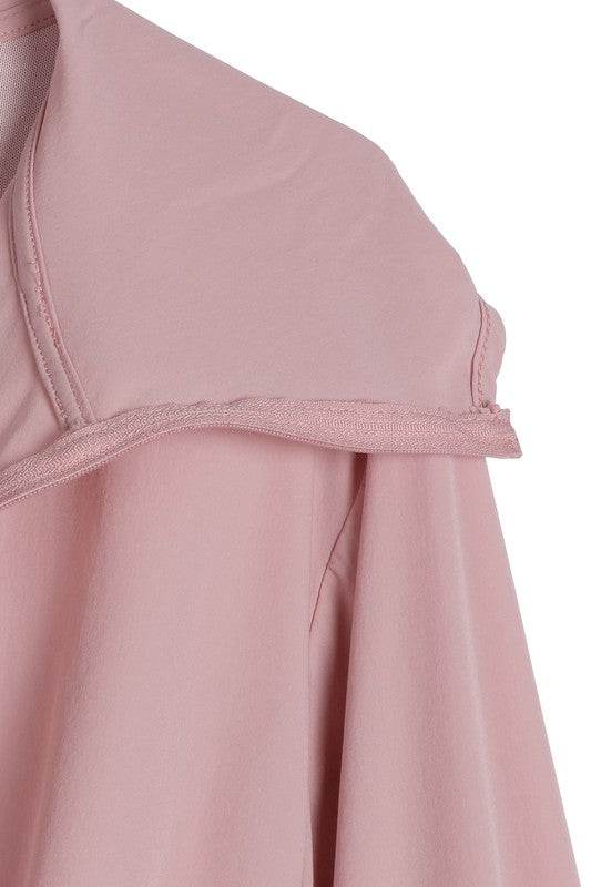 Lilou Long Sleeves Front Zipper Windbreaker With Hood - Rosa Apparel