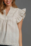 Umgee Full Size Striped Babydoll Top Plus Size - Rosa Apparel