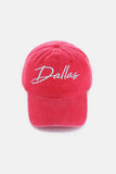 Zenana Washed DALLAS Embroidered Baseball Cap - Rosa Apparel