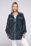 BiBi Vintage Washed Leopard Corduroy Buttoned Jacket - Rosa Apparel