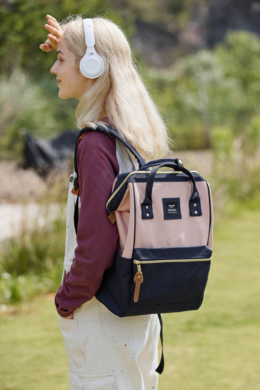 Himawari Waterproof Canvas Backpack Bag with Side Pockets - Rosa Apparel