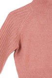 Lilou Crop Mock Neck Raglan Long Sleeves Stretch Sweater - Rosa Apparel