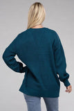 Zenana Low Gauge Waffle Open Cardigan Sweater - Rosa Apparel