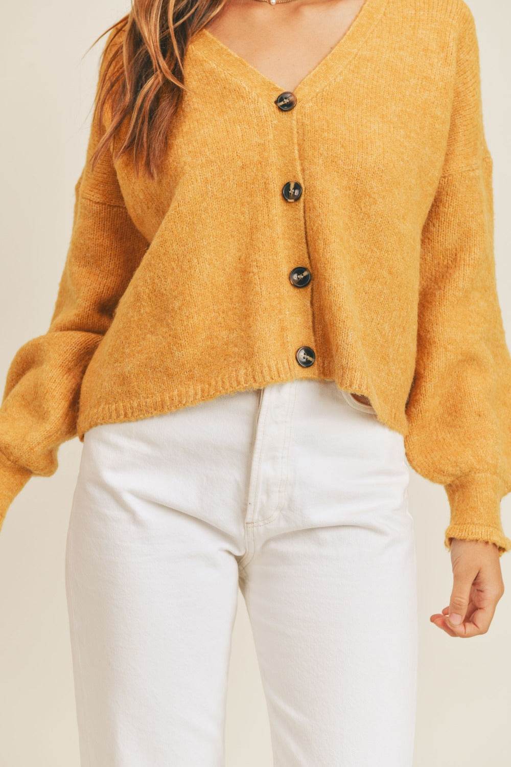 MABLE Long Sleeve Button Down Sweater Cardigan - Rosa Apparel