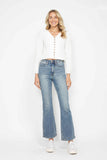 Judy Blue Full Size Tummy Control Back Embroidered Pocketed Bootcut Jeans Plus Size - Rosa Apparel