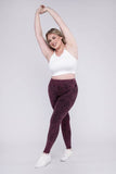 Zenana Plus Mineral Washed Wide Waistband Yoga Leggings - Rosa Apparel