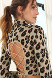 Lilou Mock Neck Lace-Up Open Back Long Sleeves Top - Rosa Apparel