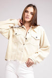 POL Oversized Ribbed Front Pocket Long Sleeves Shacket - Rosa Apparel