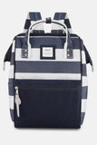 Himawari Striped Waterproof Nylon Backpack Bag with Side Pockets - Rosa Apparel