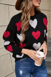 Angel Wings Heart Round Neck Long Sleeve Sweater - Rosa Apparel