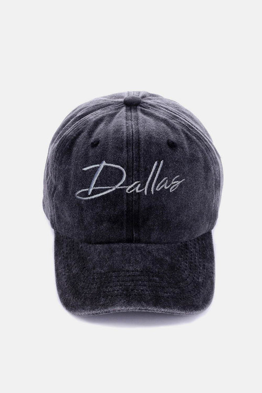 Zenana Washed DALLAS Embroidered Baseball Cap - Rosa Apparel