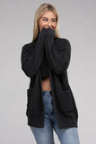 Zenana Low Gauge Waffle Open Cardigan Sweater - Rosa Apparel