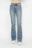 Judy Blue Full Size Tummy Control Back Embroidered Pocketed Bootcut Jeans Plus Size - Rosa Apparel
