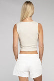 Zenana Casual Ribbed Scoop Neck Cropped Sleeveless Top - Rosa Apparel