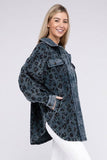 BiBi Vintage Washed Leopard Corduroy Buttoned Jacket - Rosa Apparel