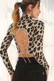 Lilou Mock Neck Lace-Up Open Back Long Sleeves Top - Rosa Apparel