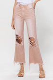 VERVET 90's Vintage Crop Flare Denim Jeans - Rosa Apparel