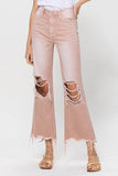 VERVET 90's Vintage Crop Flare Denim Jeans - Rosa Apparel