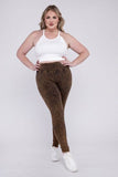 Zenana Plus Mineral Washed Wide Waistband Yoga Leggings - Rosa Apparel