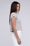 Zenana Mock Neck Short Sleeve Drop Shoulder Cropped Sweater - Rosa Apparel