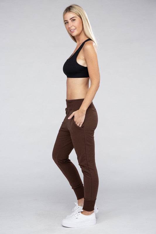 Ambiance Comfy Stretch Lounge Elastic Waist Sweat Pants - Rosa Apparel