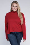 Ambiance Plus Drop Shoulder Long Sleeve Mock Neckline Sweater - Rosa Apparel