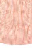 Lilou Gingham Checked Tiered Puff 3/4 Sleeves V-Neck Mini Dress - Rosa Apparel