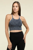 Zenana Washed Ribbed Seamless Cropped Cami Top - Rosa Apparel