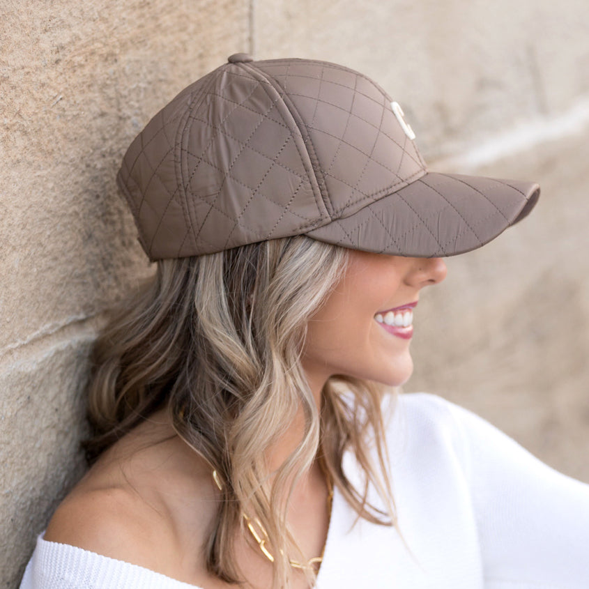 Aili’s Corner Quilted Puffer Baseball Cap Adjustable Fit