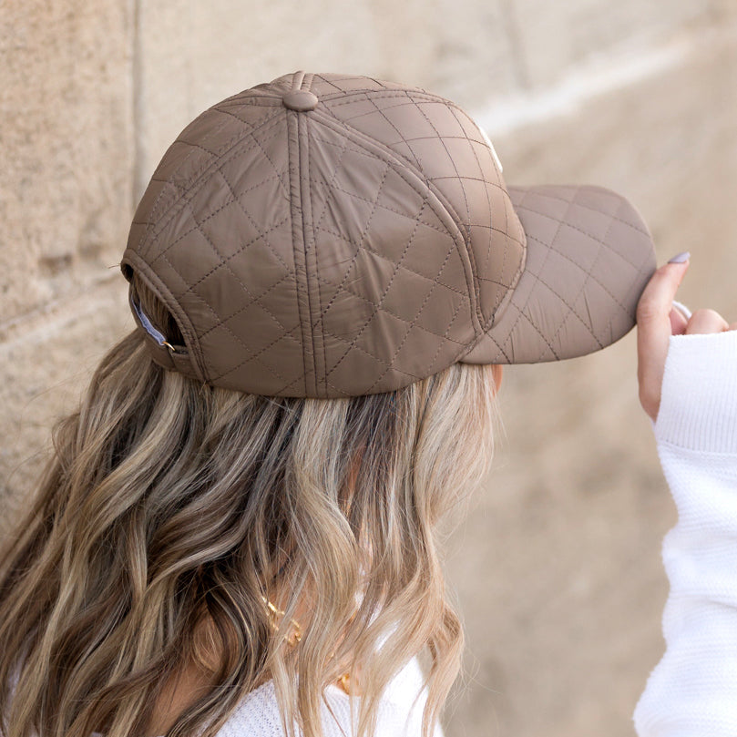 Aili’s Corner Quilted Puffer Baseball Cap Adjustable Fit