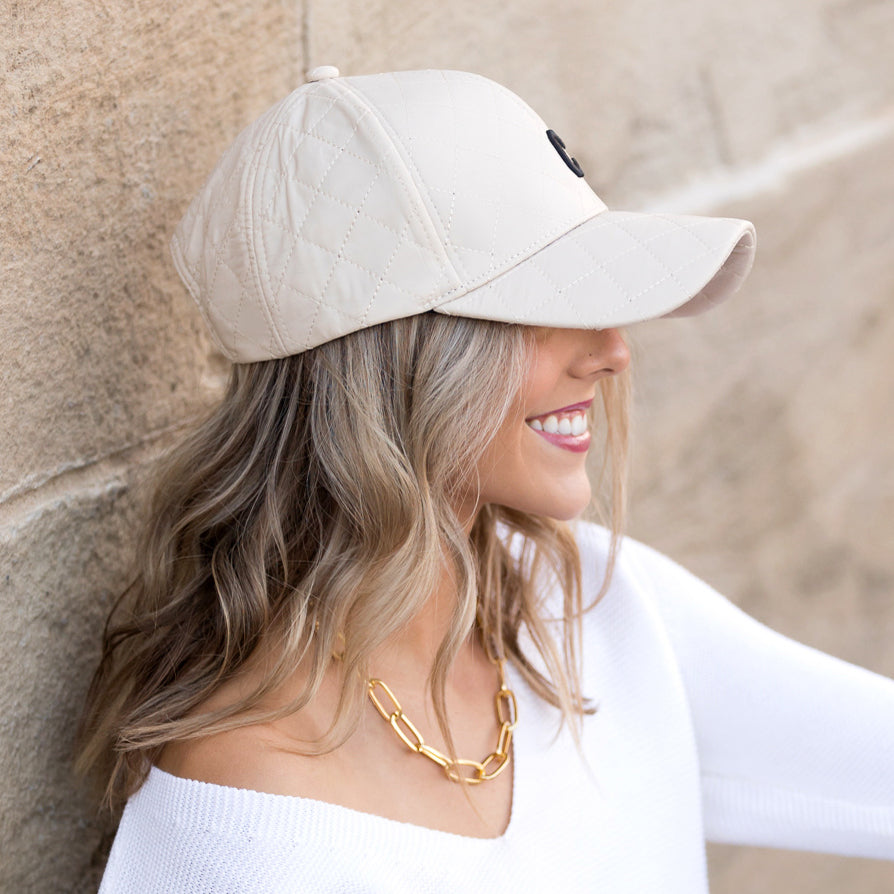 Aili’s Corner Quilted Puffer Baseball Cap Adjustable Fit